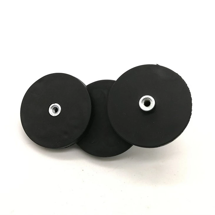 Strong Magnet Neodymium Pot Holder Mounting 22 43 66 88 Magnetic N52 Waterproof Rubber Coated Magnets With M4 M6 M8 Screw Thread factory